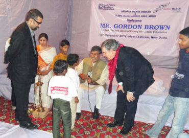 Gordon Brown celebrates festival of lights with the children at Mukti Ashram
